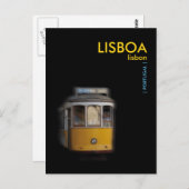 Carte Postale Tramway de Lisbonne jaune - LISBOA (Devant / Derrière)