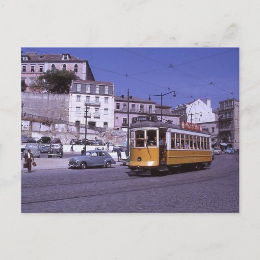 Carte postale tramway de Lisbonne Portugal 1962 (Devant)