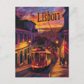 Carte Postale Tramway de Lisbonne vintage (Devant)