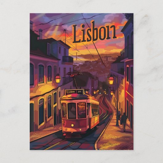 Carte Postale Tramway de Lisbonne vintage (Devant)