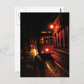 Carte Postale Tramway de nuit à Lisbonne (Devant / Derrière)