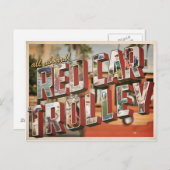 Carte Postale tramway de voiture rouge. (Devant / Derrière)
