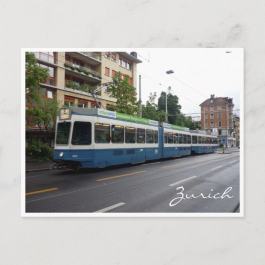 Carte Postale tramway de zurich (Devant)