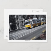 Carte Postale Tramway jaune à Budapest (Devant / Derrière)