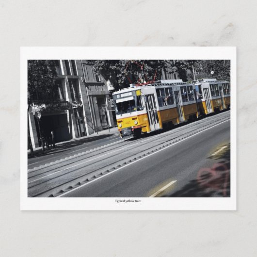 Carte Postale Tramway jaune à Budapest (Devant)
