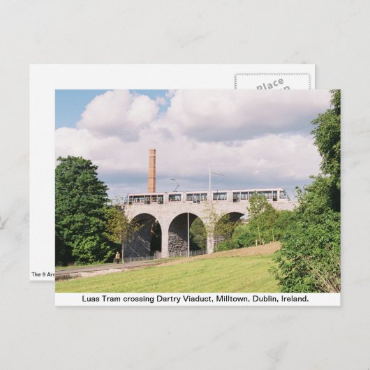 Carte Postale Tramway Luas, Viaduc Dartry, Milltown Dublin (Devant / Derrière)
