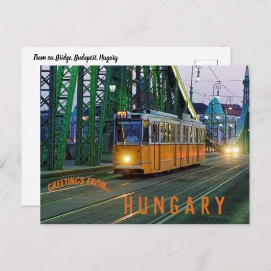 Carte Postale Tramway Sur Le Pont Budapest Hongrie (Devant / Derrière)