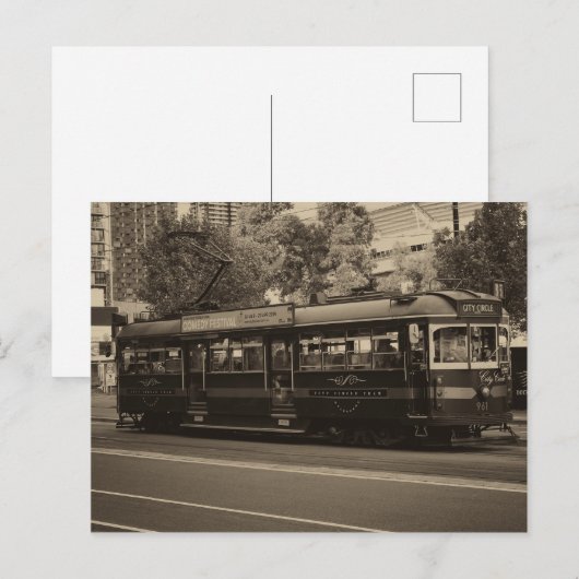 Carte Postale tramway vintage de Melbourne (Devant / Derrière)
