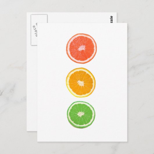 Carte Postale tranche de agrumes (Devant / Derrière)