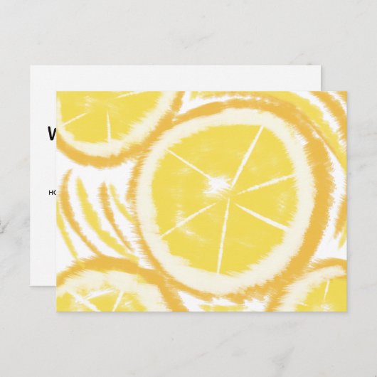 Carte Postale Tranche de citron vert abstrait Tie Dye (Devant / Derrière)