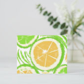 Carte Postale Tranche de citron vert tie dye abstrait (Debout devant)