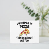 Carte Postale Tranche de pizza dicton drôle cadeau de restaurati (Debout devant)