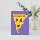 Carte Postale Tranche de pizza effrayante (Debout devant)