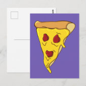 Carte Postale Tranche de pizza effrayante (Devant / Derrière)
