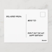 Carte Postale Tranches d'anniversaire avec humour sec (Dos)