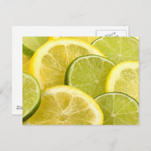 Carte Postale Tranches de citron et de citron vert (Devant / Derrière)