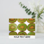 Carte Postale Tranches de fruits de kiwi personnalisables (Debout devant)