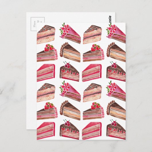 Carte Postale Tranches de gâteau (Devant / Derrière)