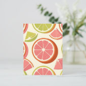 Carte Postale Tranches de pamplemousse orange citron vert vibran (Debout devant)