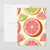 Carte Postale Tranches de pamplemousse orange citron vert vibran (Devant / Derrière)
