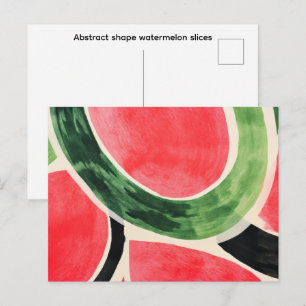 Carte Postale Tranches de pastèque de forme abstraite