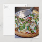 Carte Postale Tranches de pizza végétarienne (Devant / Derrière)