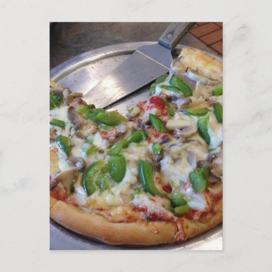 Carte Postale Tranches de pizza végétarienne (Devant)