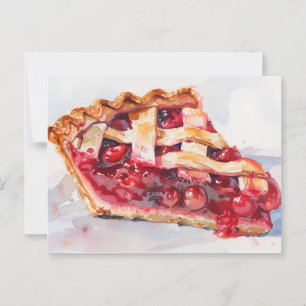 Carte Postale Tranches de tourte de cerise