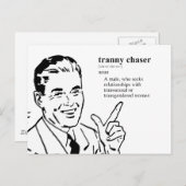 CARTE POSTALE TRANNY CHASER (Devant / Derrière)