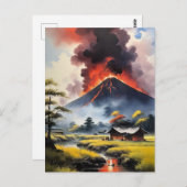 Carte Postale Tranquillité brisée par la fureur volcanique (Devant / Derrière)