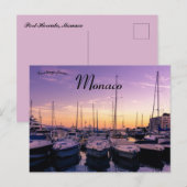 Carte Postale Tranquillité du soir à Port Hercule Monaco (Devant / Derrière)