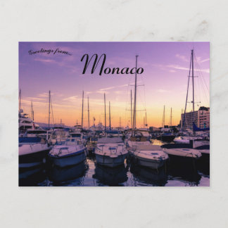 Carte Postale Tranquillité du soir à Port Hercule Monaco