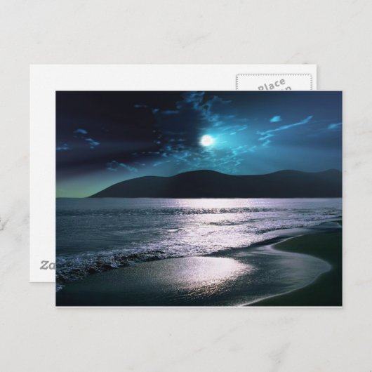 Carte Postale Tranquillité Plage Lune (Devant / Derrière)