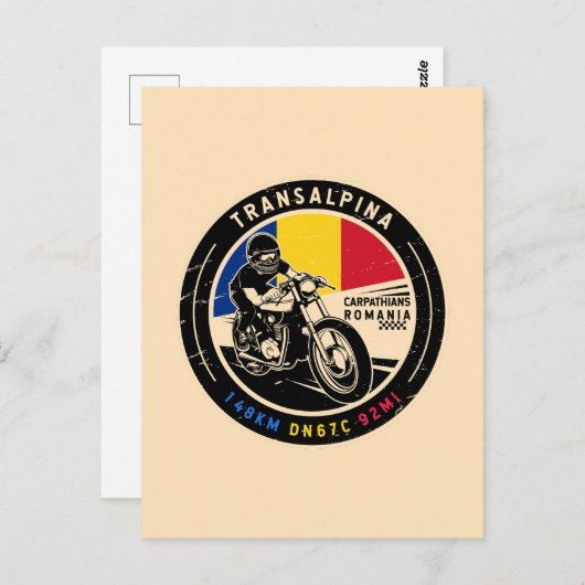 Carte Postale Transalpina Roumanie Motorcycle (Devant / Derrière)