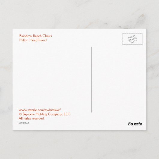 Carte Postale Transats Rainbow Beach (Dos)