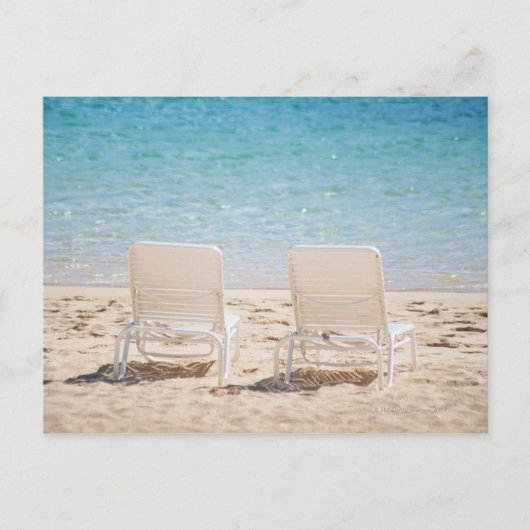 Carte Postale Transats sur la plage de sable (Devant)