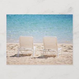 Carte Postale Transats sur la plage de sable
