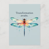 Carte Postale Transformation Attend - libellule colorée (Devant)