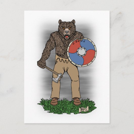 Carte Postale Transformé Viking Berserker ou Werebear (Devant)