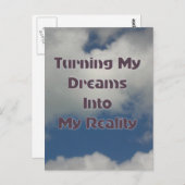 Carte Postale Transformer Vos Rêves En Réalité (Devant / Derrière)