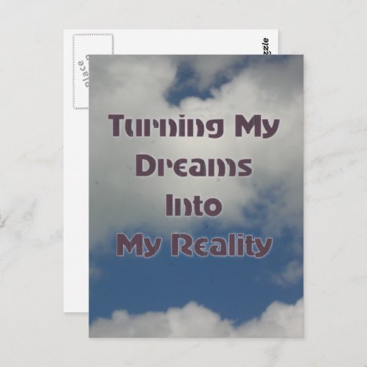 Carte Postale Transformer Vos Rêves En Réalité (Devant / Derrière)