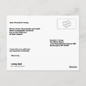 Carte postale TRANSgression de Donald Trump (Dos)