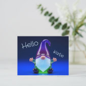 Carte Postale Translucent Glass Gnome Figurine with Custom Name (Debout devant)