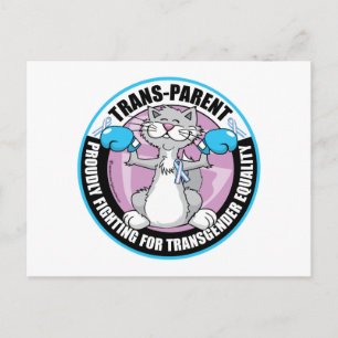 Carte Postale Transparent Chat Fighter