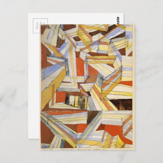Carte Postale Transparent en perspective Réalisé par Paul Klee (Devant / Derrière)