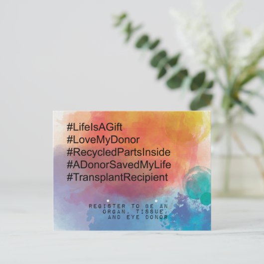 Carte Postale Transplanter, les pièces recyclées, aimer mon donn (Debout devant)