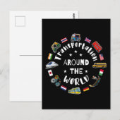 Carte Postale Transport autour du monde (Devant / Derrière)