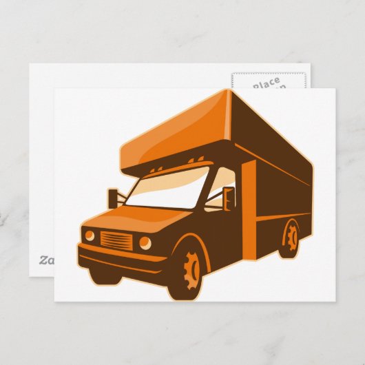 Carte Postale transport camion livraison van retro (Devant / Derrière)