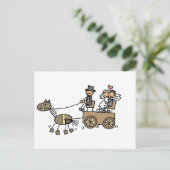 Carte Postale Transport De Cheval Dessiné Pour Mariages (Debout devant)