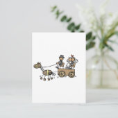 Carte Postale Transport De Cheval Dessiné Pour Mariages (Debout devant)